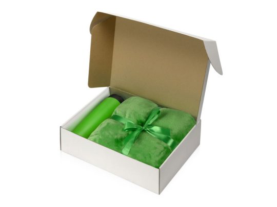 Подарочный набор с пледом, термокружкой Dreamy hygge, зеленый, арт. 026300703