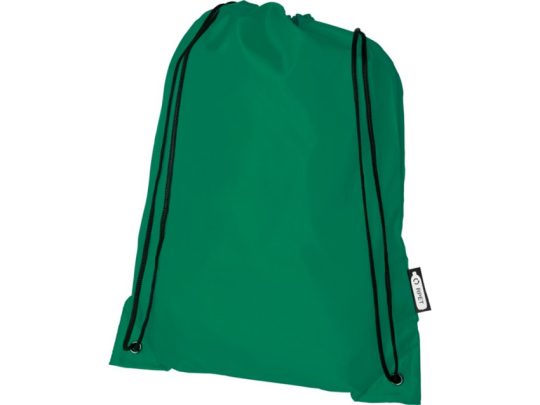 Рюкзак со шнурком Oriole из переработанного ПЭТ, зеленый, арт. 026300203