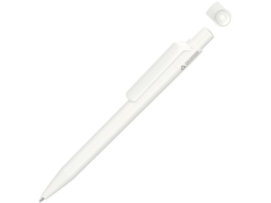 Ручка шариковая из переработанного пластика с матовым покрытием ON TOP RECY, белый, арт. 026336503