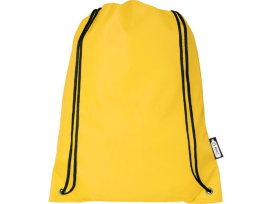 Рюкзак со шнурком Oriole из переработанного ПЭТ, желтый, арт. 026299603
