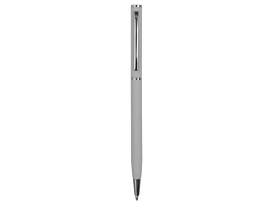 Ручка металлическая шариковая Атриум с покрытием софт-тач, средний серый, арт. 026298903