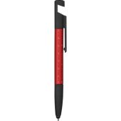 Ручка-стилус пластиковая шариковая многофункциональная (6 функций) Multy, красный, арт. 026312803