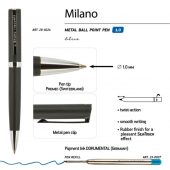 Ручкa BrunoVisconti шариковая автоматическая 1мм синяя Milano Graphite (черный металлический корпус), арт. 026805503