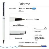 Ручка шариковая автоматическая BrunoVisconti®, 0.7 мм, синяя PALERMO (белый металлический корпус), арт. 026804703