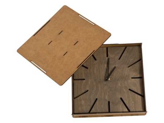 Часы деревянные Olafur квадратные, 28 см, шоколадный, арт. 026677603