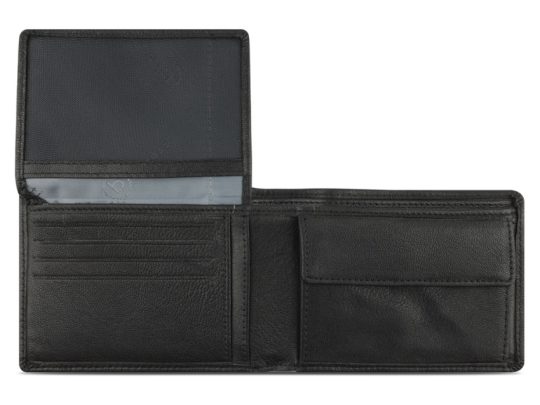 Портмоне BUGATTI Banda, с защитой данных RFID, чёрное, кожа/полиэстер, 12,5х2х9 см, арт. 026827603
