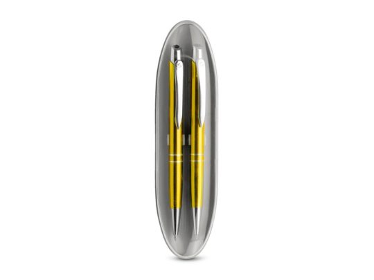 11050. Ball pen and mechanical pencil set, желтый, арт. 026685203