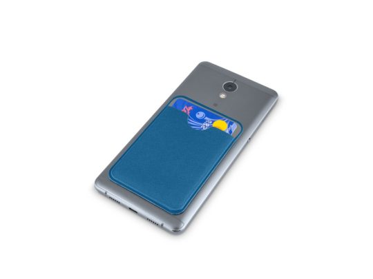 Чехол-картхолдер Favor на клеевой основе на телефон для пластиковых карт и и карт доступа, синий, арт. 026698803