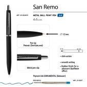 Ручка SAN REMO шариковая  автоматическая, черный металлический корпус, 1.00 мм, синяя, арт. 026809103
