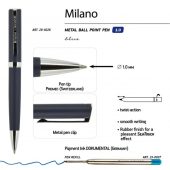 Ручка шариковая автоматическая BrunoVisconti® 1 мм, синяя Milano (синий металлический корпус), арт. 026805603