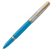 Перьевая ручка Parker 51 Premium Turquoise GT перо; M, чернила: Black, Blue, в подарочной упаковке., арт. 026724603