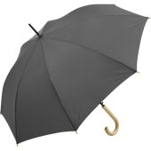 Зонт-трость Okobrella с деревянной ручкой и куполом из переработанного пластика, серый, арт. 026861503
