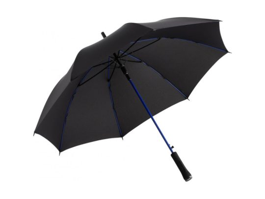 Зонт-трость Colorline с цветными спицами и куполом из переработанного пластика, черный/синий, арт. 026861103
