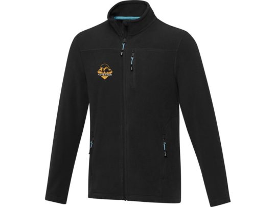 Мужская флисовая куртка Amber на молнии из переработанных материалов по стандарту GRS, черный (L), арт. 026892603