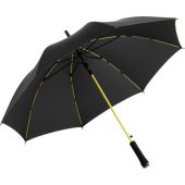 Зонт-трость Colorline с цветными спицами и куполом из переработанного пластика, черный/желтый, арт. 026861303