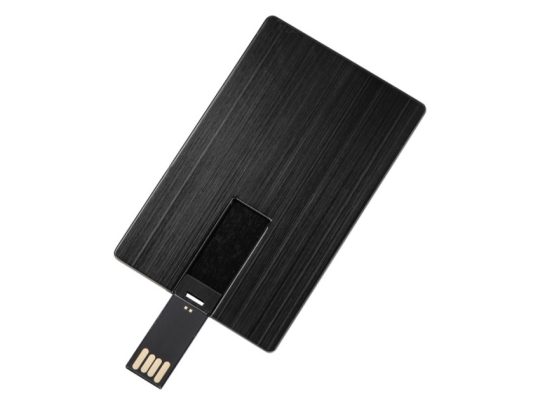 Флеш-карта USB 2.0 16 Gb в виде металлической карты Card Metal, черный (16Gb), арт. 026852703