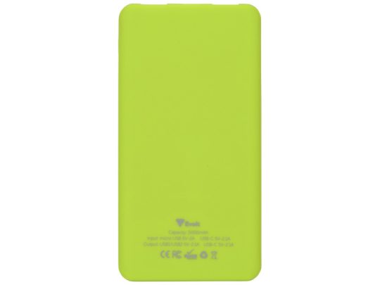 Портативное зарядное устройство Reserve с USB Type-C, 5000 mAh, зеленое яблоко, арт. 026860103