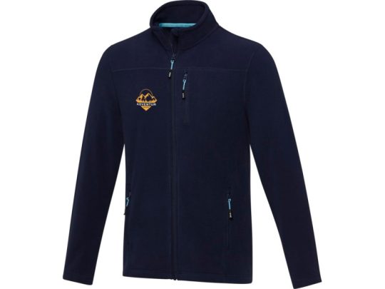 Мужская флисовая куртка Amber на молнии из переработанных материалов по стандарту GRS, темно-синий (S), арт. 026891003