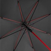 Зонт-трость Colorline с цветными спицами и куполом из переработанного пластика, черный/красный, арт. 026861203