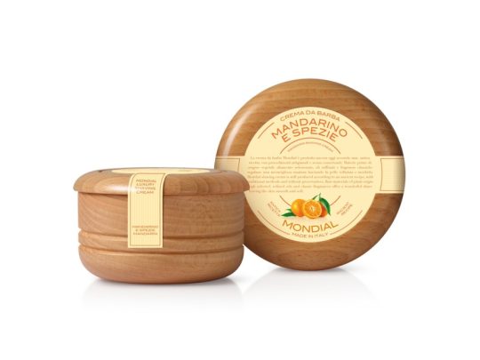 Крем для бритья Mondial MANDARINO E SPEZIE с ароматом мандарина и специй, деревянная чаша, 140 мл, арт. 026873703