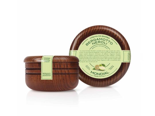 Крем для бритья Mondial BERGAMOTTO NEROLI с ароматом бергамота и нероли, деревянная чаша, 140 мл, арт. 026873303
