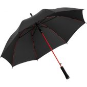 Зонт-трость Colorline с цветными спицами и куполом из переработанного пластика, черный/красный, арт. 026861203