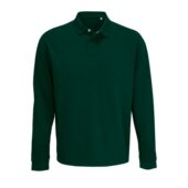 Рубашка поло оверсайз с длинным рукавом Heritage, зеленая, размер 4XL