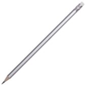 Шестигранный карандаш с ластиком Presto, серебряный, арт. 027366503