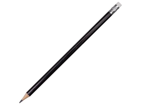 Шестигранный карандаш с ластиком Presto, черный, арт. 027366303