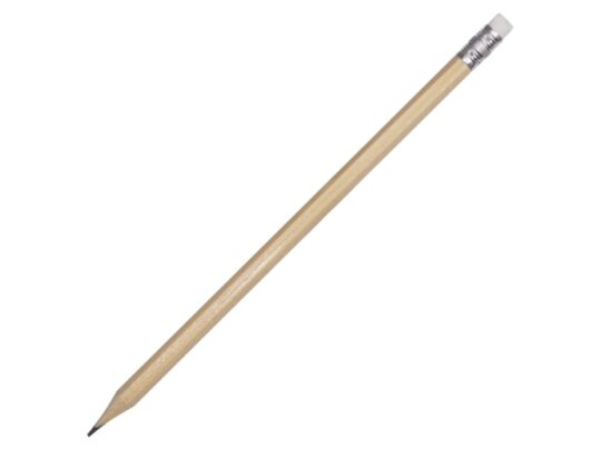 Шестигранный карандаш с ластиком Presto, натуральный, арт. 027366103