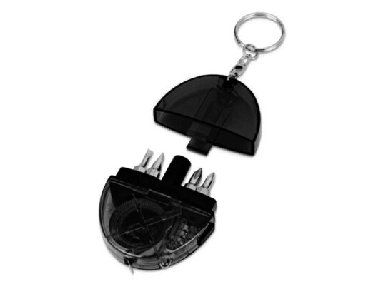 Брелок-рулетка с набором отверток и фонариком, серый (1м), арт. 027232103