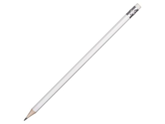 Шестигранный карандаш с ластиком Presto, белый, арт. 027366003