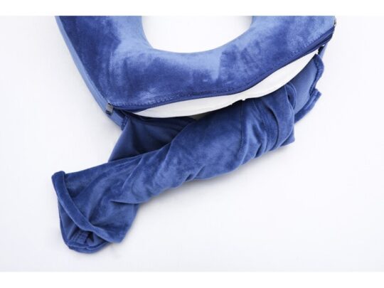 Подушка для путешествий с эффектом памяти, с капюшоном Hooded Tranquility Pillow, синий, арт. 027200403