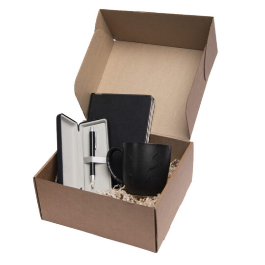 Набор подарочный AUTOGRAPH: кружка, ежедневник, ручка, футляр для ручки, стружка, коробка, черный
