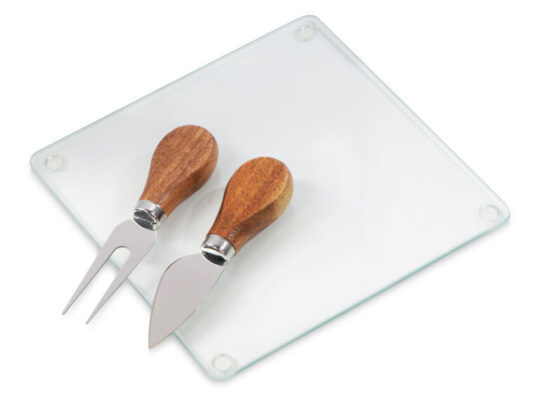 Набор для сыра Dorblue из стеклянной доски и вилки с ножом, арт. 027511203