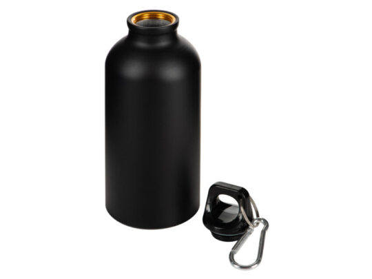Матовая спортивная бутылка Hip S с карабином и объемом 400 мл, черный, арт. 027404203