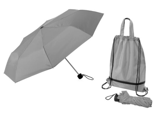 Зонт Picau из переработанного пластика в сумочке, серый, арт. 027421303