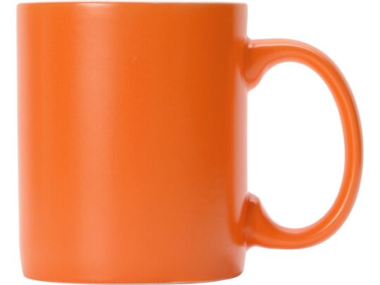 Матовая кружка Марко базовой формы, цветная снаружи, белая внутри, оранжевый, арт. 027510603