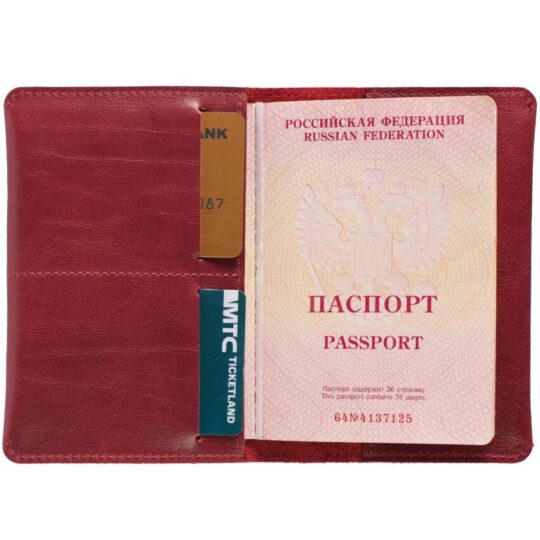 Обложка для паспорта Apache, темно-красная