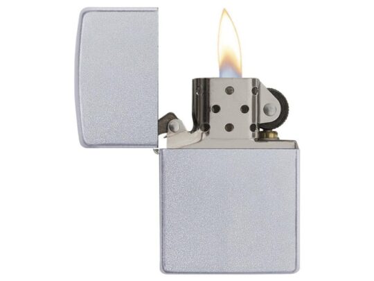 Зажигалка ZIPPO Classic с покрытием Satin Chrome™, латунь/сталь, серебристая, матовая, 38x13x57 мм, арт. 027631303