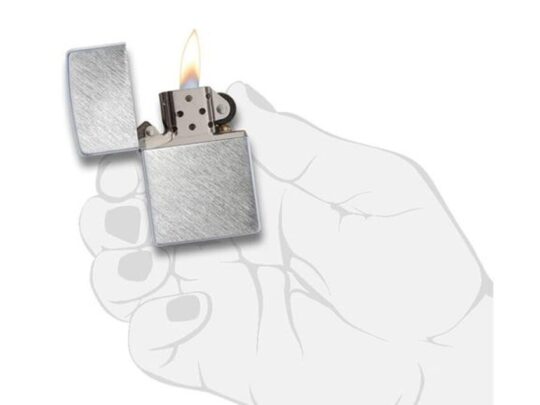 Зажигалка ZIPPO с покрытием Herringbone Sweep, латунь/сталь, серебристая, матовая, 38x13x57 мм, арт. 027630803