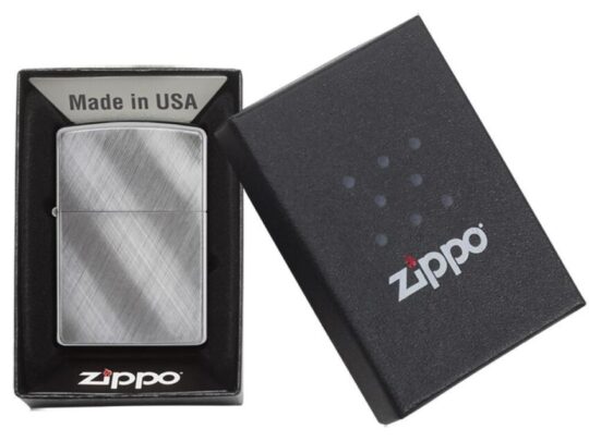 Зажигалка ZIPPO Classic с покрытием Brushed Chrome, латунь/сталь, серебристая, матовая, 38x13x57 мм, арт. 027630903