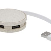 USB-концентратор Kenzu из пшеничной соломы, натуральный, арт. 027682803