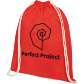 Рюкзак со шнурком Tenes из хлопка плотностью 140 г/м², красный, арт. 027756903
