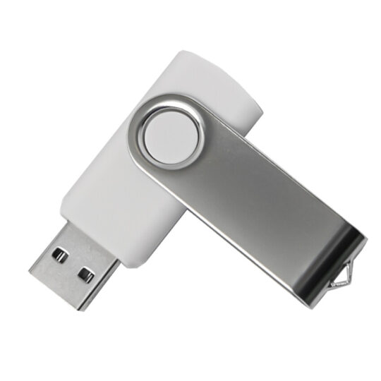 USB flash-карта «Dot» (8Гб), белый, 5,8х2х1,1см,пластик металл