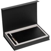 Коробка Silk с ложементом под ежедневник 13×21 см и ручку, черная