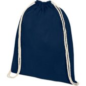 Рюкзак со шнурком Tenes из хлопка плотностью 140 г/м², темно-синий, арт. 027757103