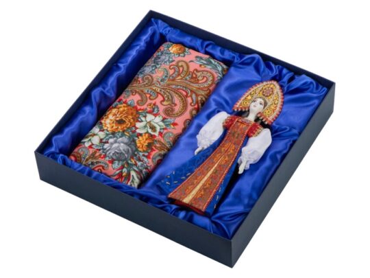 Набор Марфа: кукла в народном костюме, платок, синий, арт. 027700403