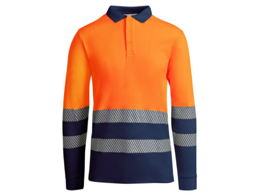 Рубашка поло с длинным рукавом Atrio мужская, нэйви/неоновый оранжевый (XL), арт. 027903603