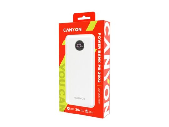 Портативный аккумулятор Canyon PB-2002 (CNE-CPB2002W), белый, арт. 027895003
